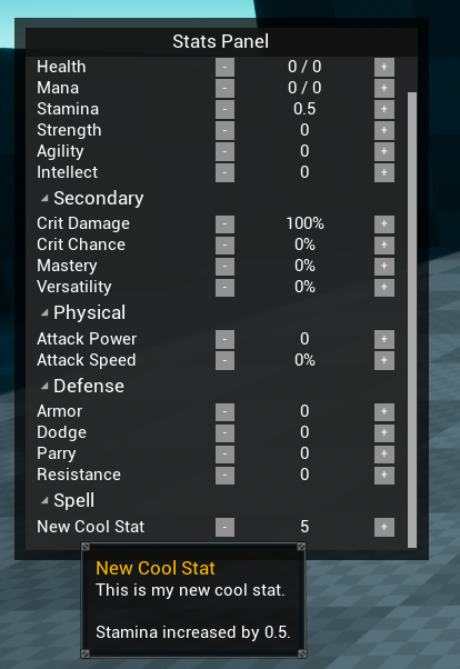 New Stats/Attributes | isikdev docs